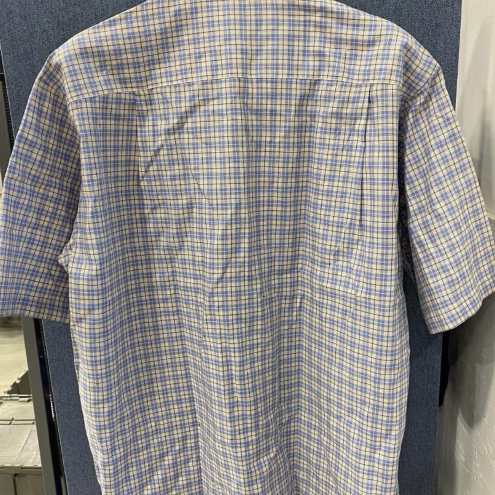 Authentic vintage Burberrys Men Plaid Shirt in Blue and Yellow medium with COA - Picture 4 of 8